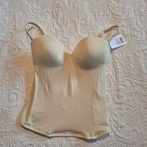 Le Mystère Bridal Seduction 32D ivory light cream corset removable straps NWT
